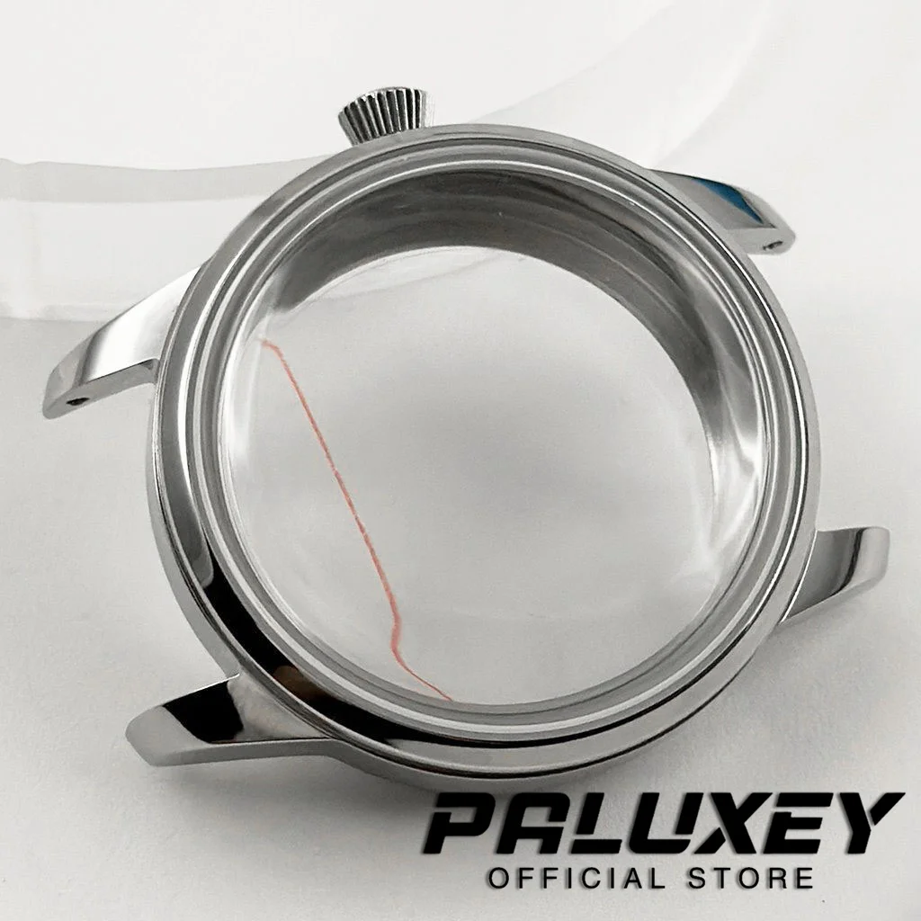 33mm Cocktail Watch Case Fit for NH38 NH35 Automatic Movement Arch Glass Transparent Backcover Steel Silver Case Suit 29mm Dial