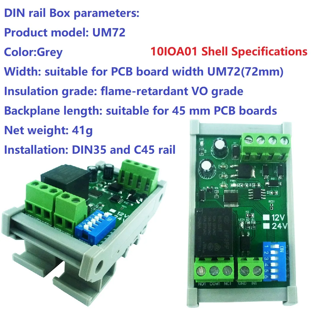 DC 12V 1-12CH Isolation Digital Switch DI-DO PLC IO Expanding Board RS485 Relay Module Modbus RTU Code 01 05 15 02 03 06 16