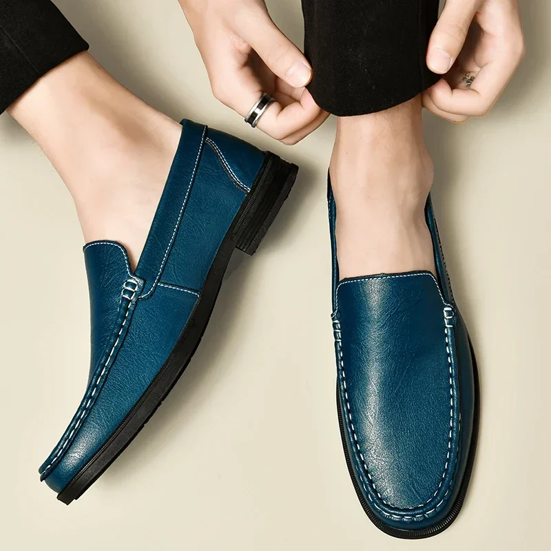 

Formal Shoes Wedding Party Men Dress Shoes Breath Driving Lazy Loafers Moccasins Leather Men Footwear Slip on Office Man