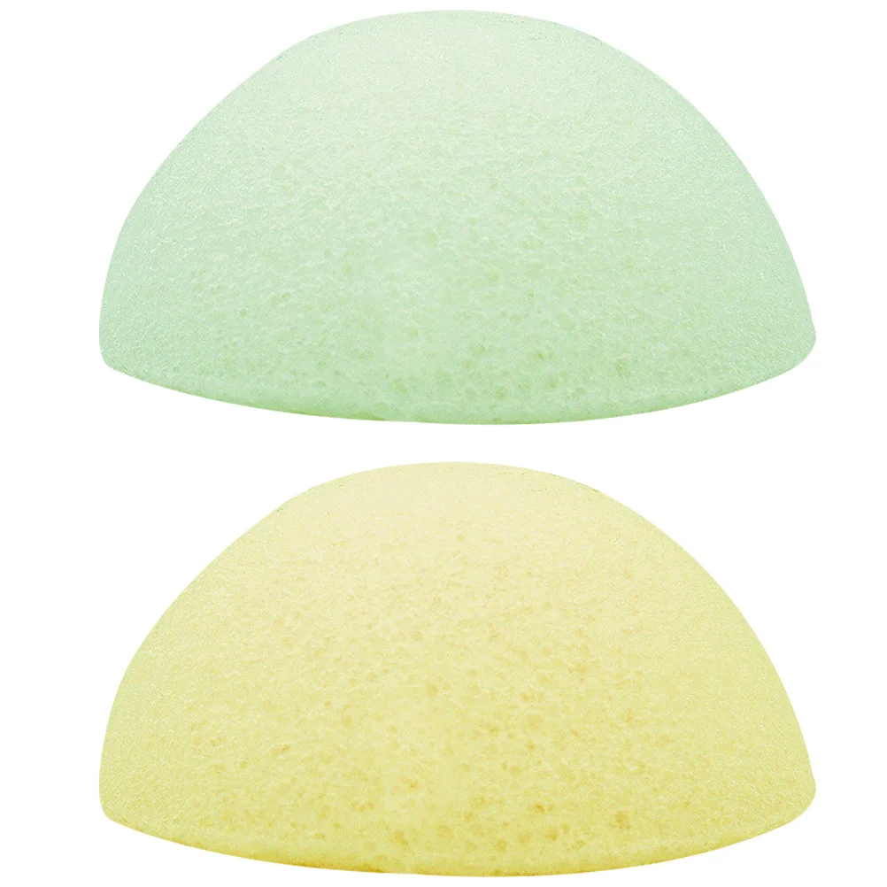 2 Stuks Gezichtsreinigingsspons Konjac Spons Dubbelzijdig Exfoliërende Gezicht Wassen Tool Voor Gevoelige Huid Reiniging Body Scrubber