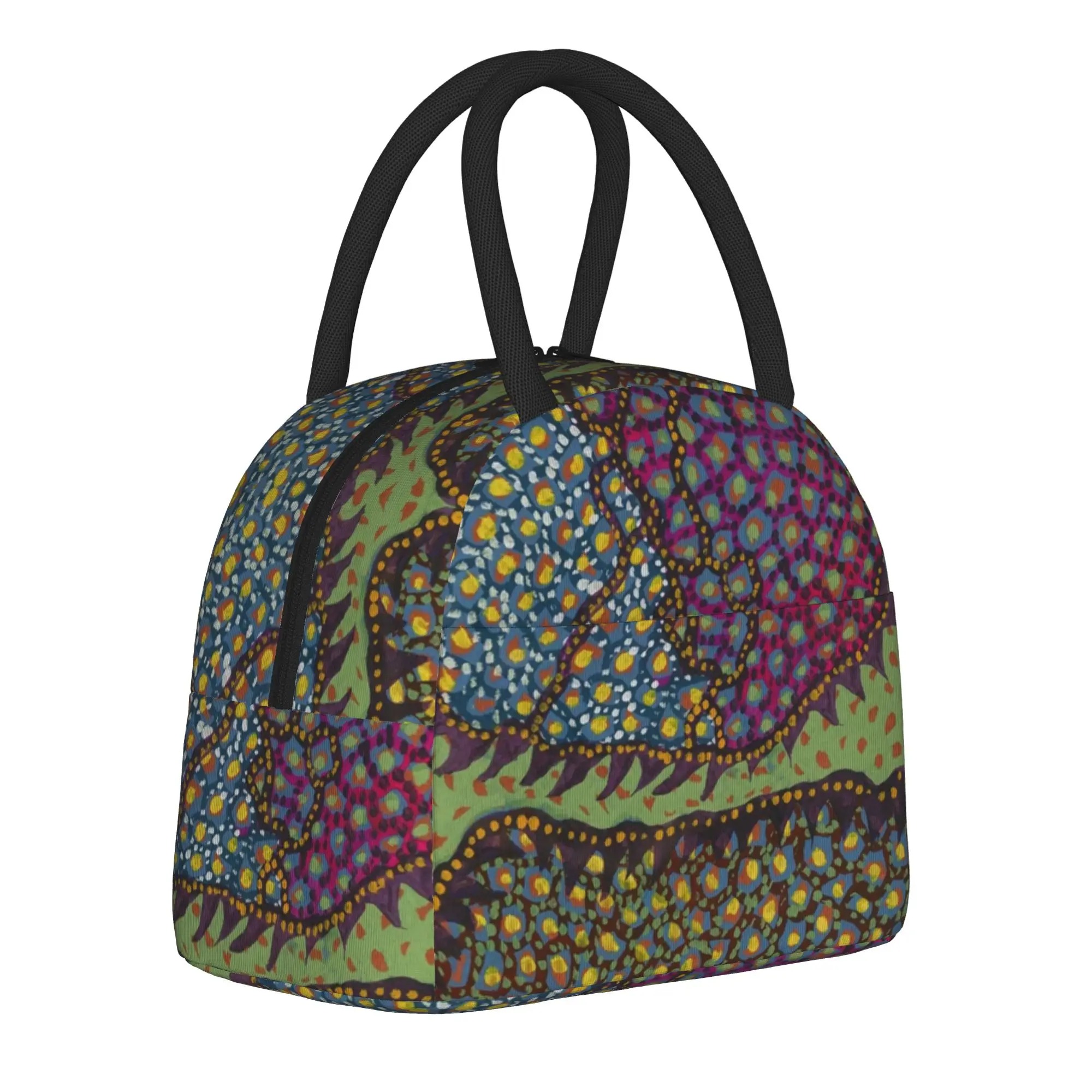 Yayoi Kusama Batik Pattern Insulated Lunch Bags Portable  Pumpkin Meal Container Cooler Bag Lunch Box Tote Bento Pouch