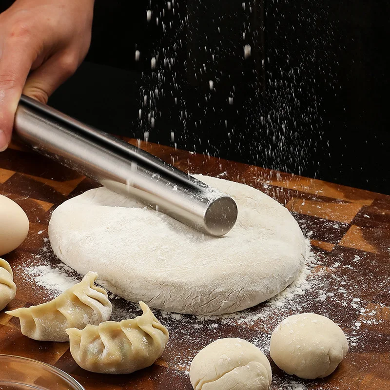 Stainless Steel Rolling Pin Baking Bread Pastry Roller Non-stick Baking Tool Cooking Pizza Cookie Cannoli Tubes Kitchen Utensils