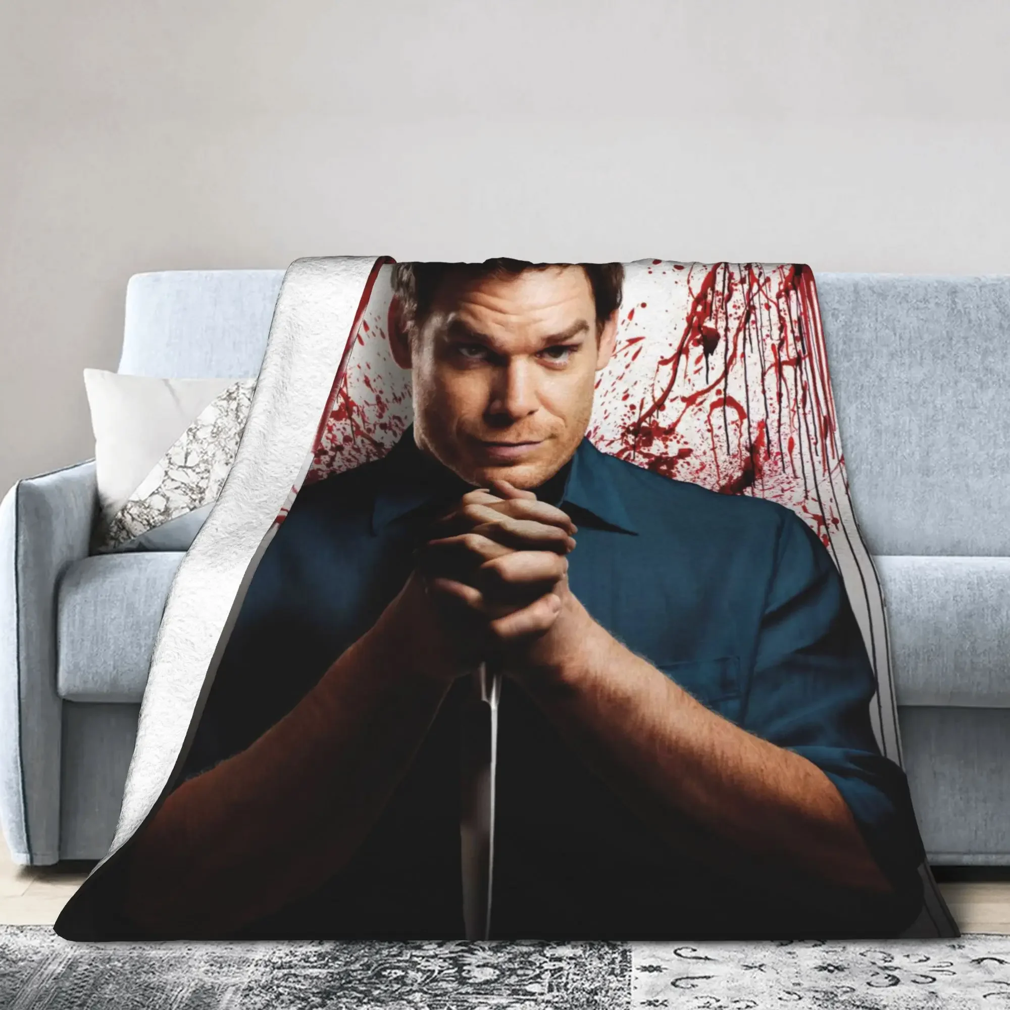 

Dexter Morgan Flannel Blanket Winter Warm Soft Throw Blanket for Kids Outdoor Comfortable Bedspread Sofa Bed Cover
