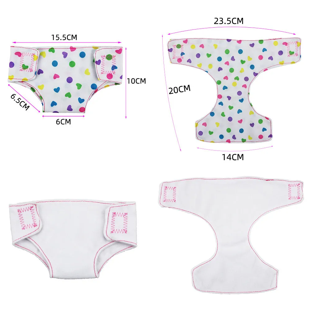 12Pcs Baby Pretend Diapers Mini Cotton Reusable Underwear Design Role Play Gift Diapers Underwear