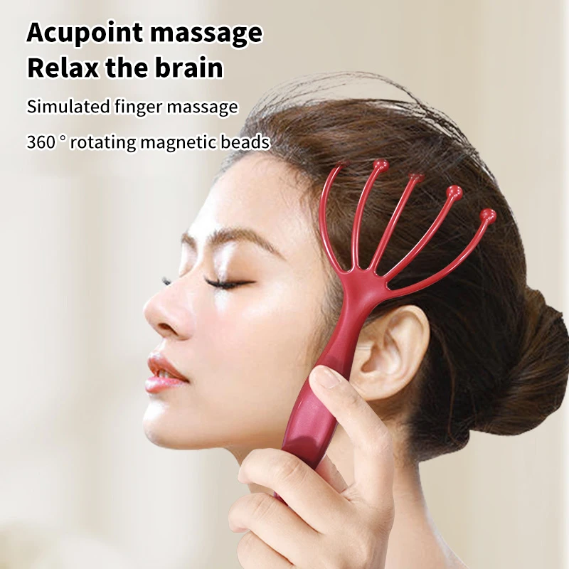 Five-claw Magnetic Bead Handheld Head Scalp Massager Neck Comb Relax SPA Hair Care For Scratching Head Relief Pressure