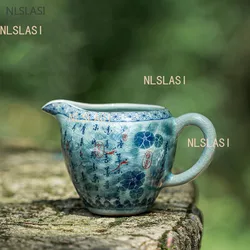 Traditional Blue and White Porcelain Fair Cup Tea Strainer Ceramic Teaware Filter Set Home Tea Divider Chinese Tea Accessories