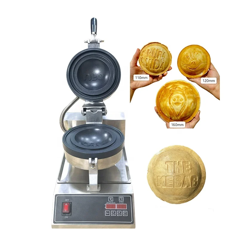 110mm/120mm/160mm UFO Burger Machine Mini Pancake Machine UFO Cream Burger Maker with Rotating Edge Sealing and Toast