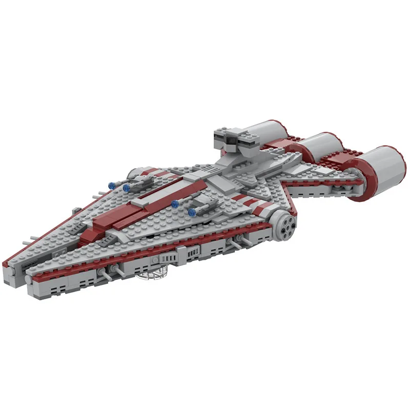 Image of Leichter Weltraum-Kreuzer MOC Bausteine Sci-Fi Kriegsschiff-Modell DIY-Bausteine für Erwachsene Sammler & Ausstellung