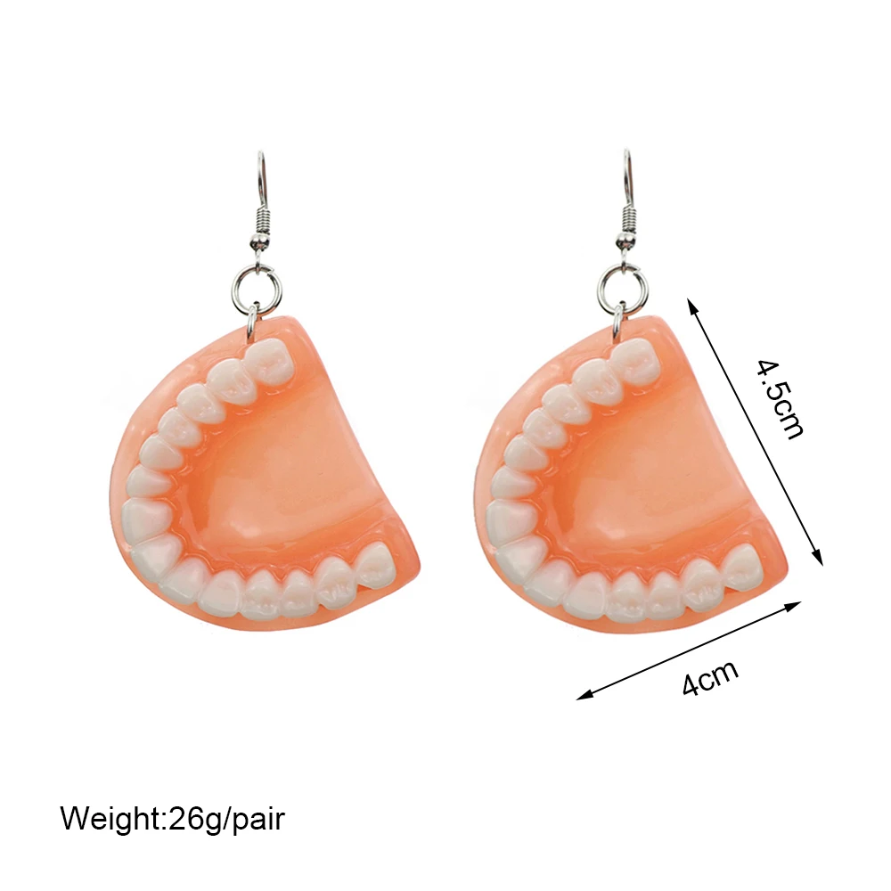 Exaggerated False Teeth Weird Earrings Personality Creative Tooth Big Unusual Earrings Jewelry