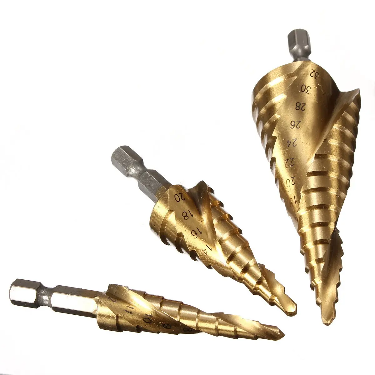 

3 tlg HSS Step Drill Bit Drill Set 4-12mm/ 4-20mm/