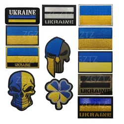 Ukraine Flag Embroidered Patch Ukrainian Flags PVC Tactical Appliqued Reflective Badges Chevron Strip Patches