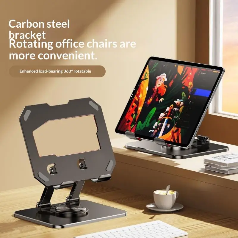 Universal 360° Rotatable Tablet Stand Adjustable Foldable Desktop Holder Non-slip Base for Watching Video Reading Office