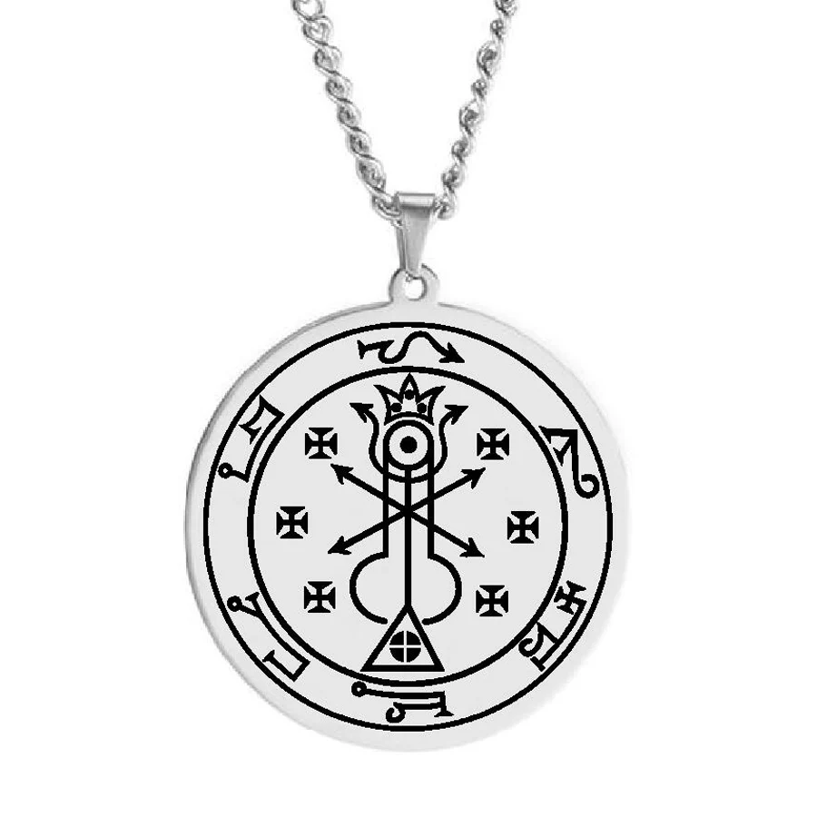 Belphegor Demon Prince of Wealth Lord of the Gap Lesser Key of Solomon Seal Goetia Talisman Stainless Steel Pendant Necklace