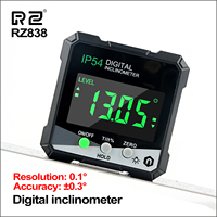 RZ Digital Level Angle Gauge 4X90° Mini Measuring Digital Inclinometer With Magnetic Base Electronic Universal Bevel Protractor