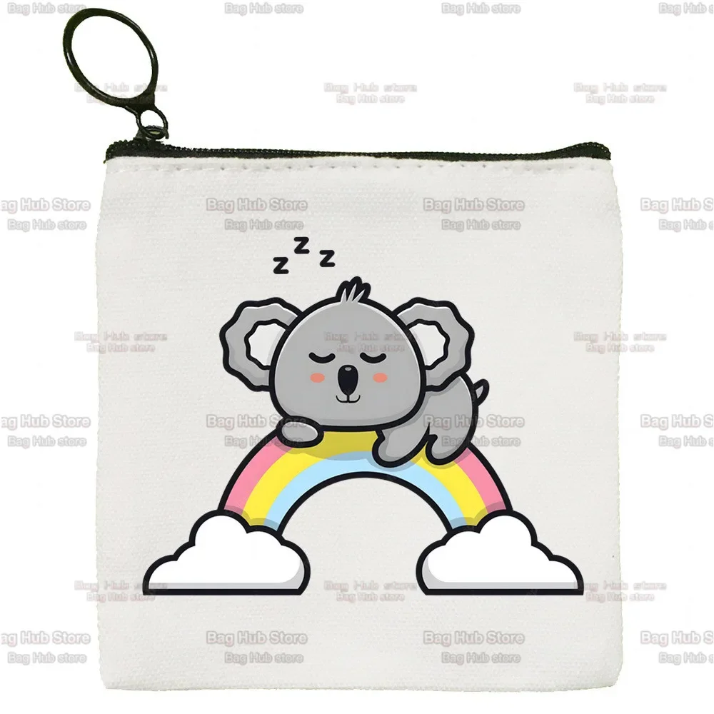 Koala Be My Eucalyptus Tree New Women's Bag Pure White Bag Handmade Cute Animal Cloth Bag Coin Purse Whiteboard  Bag Handbag