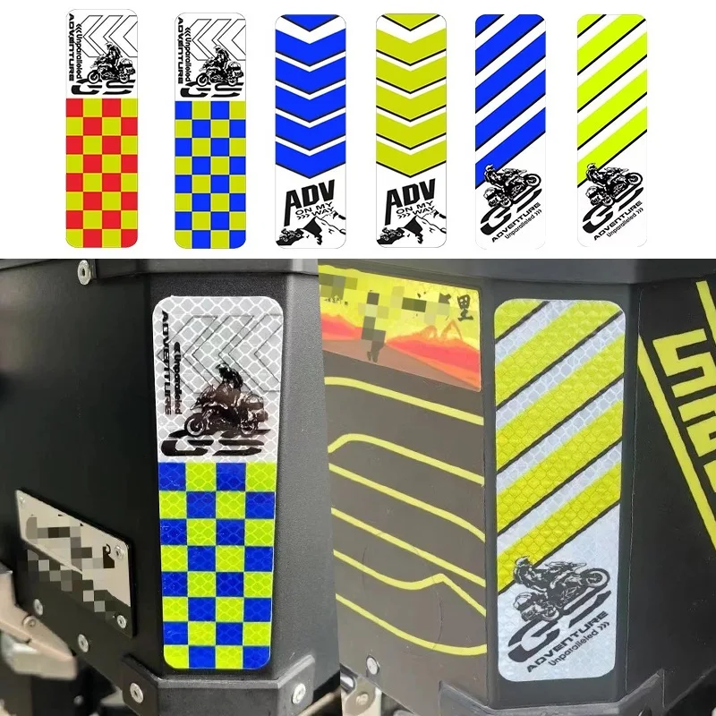 Box Reflective Adventure Stickers GS ADV 4PCS Strong Reflective Stickers Motorcycle Trunk Side Decal For BMW R1200GS R1250GS RR