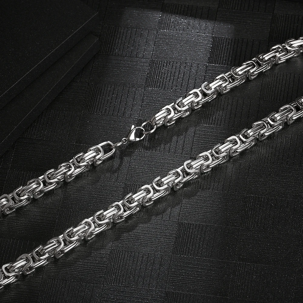 Stainless Steel Trend Fashion Hip Hop Metal Cuban Chain Necklace Jewelry Gift For Man
