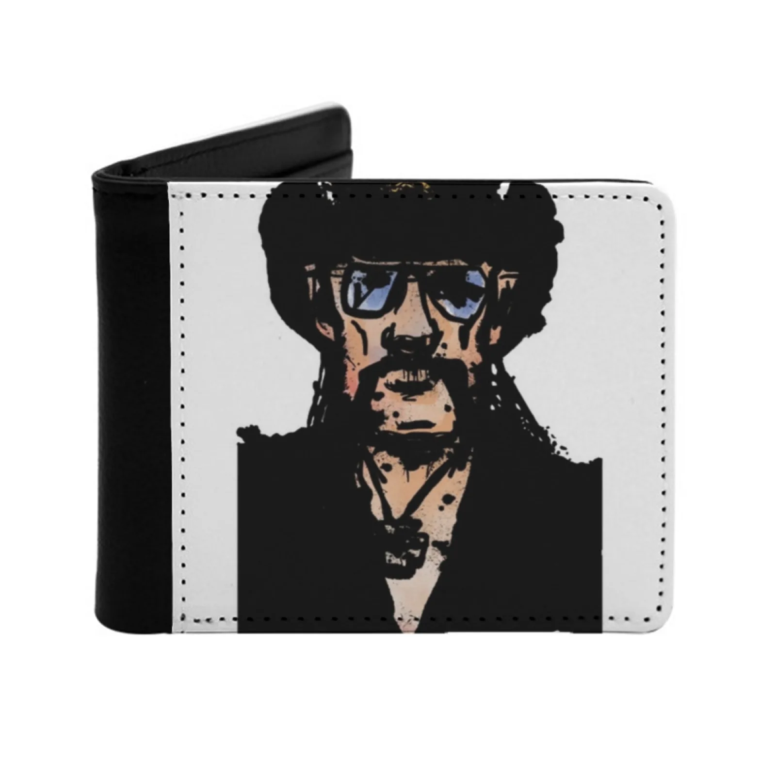 

Новый мужской кошелек, короткий модный кошелек из искусственной кожи, кошелек с несколькими картами, музыкальный и рулонный портрет с металлической значком