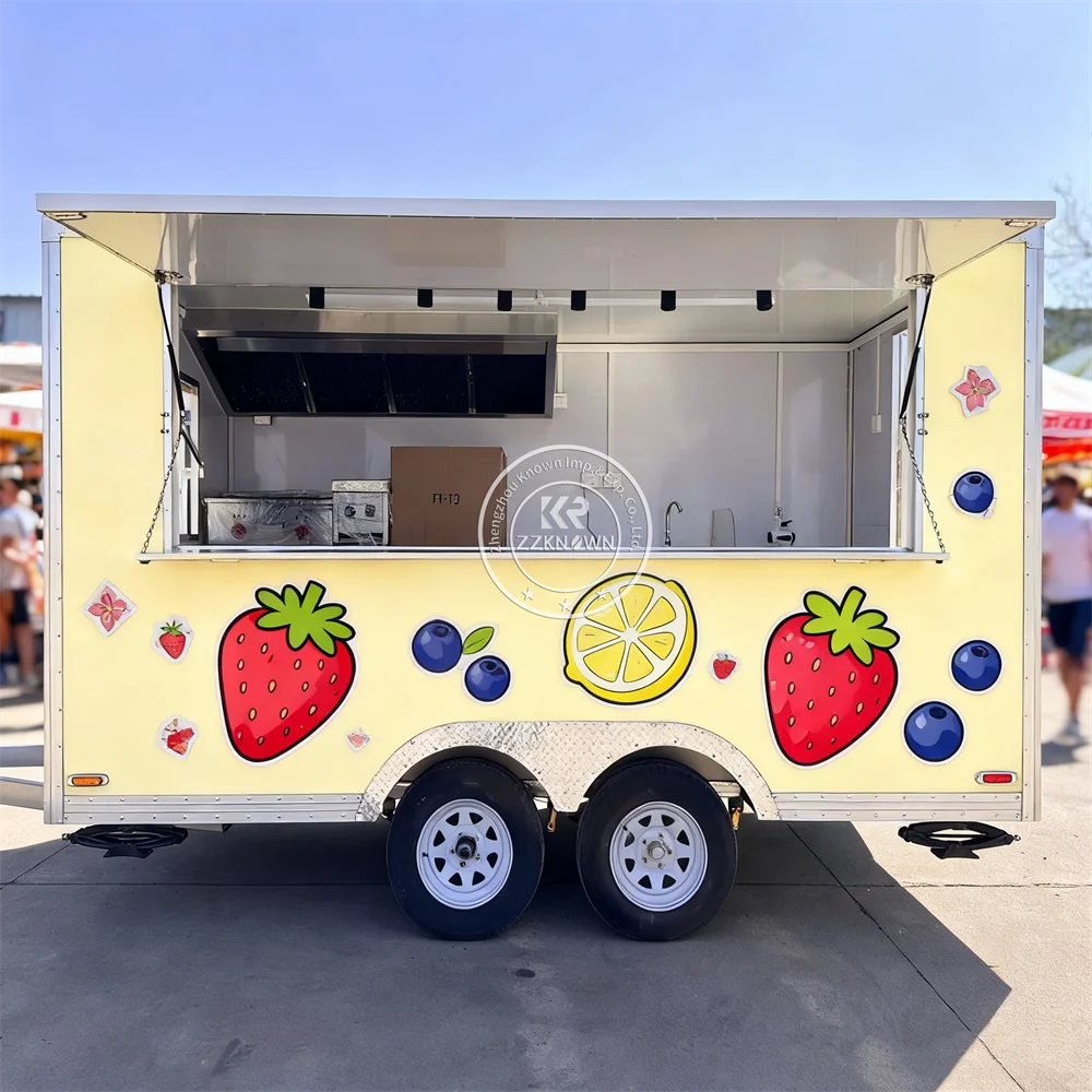 

Consession Mobile Food Trailer Fully Equipped Mobile Ice Cream Cart Street Concession Coffee Food Truck With Full Kitchen