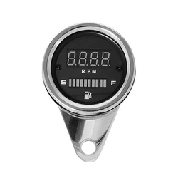 LED Digital Motorcycle Tachometer Fuel Gauge 2in1 12V Universal Speedometer Gas Meters Cafe Racer Custom for BMW Honda Steed ...