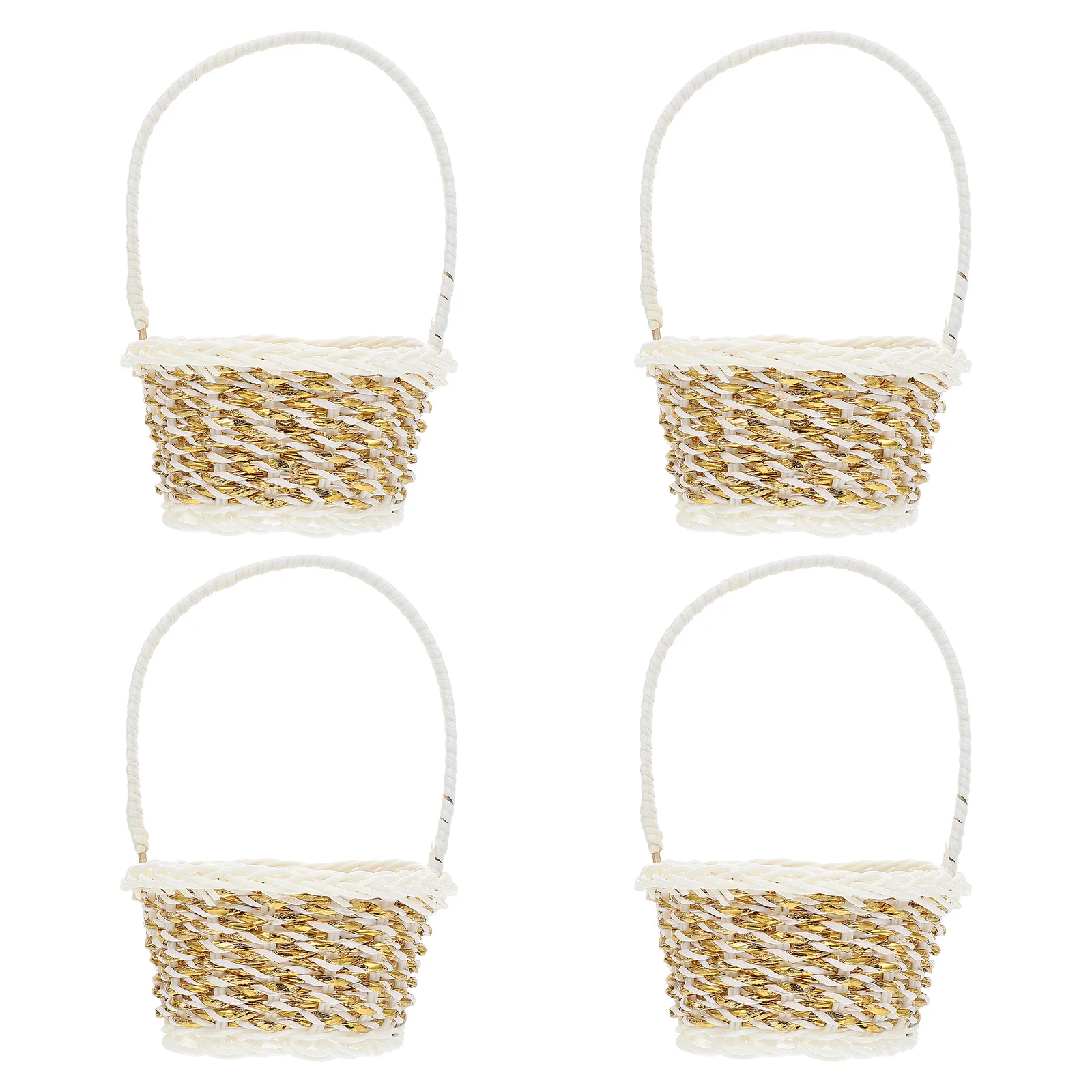 

4Pcs Woven Basket Hand-Woven Storage Basket for Home Flower Arrangement Portable Storage Container Flower Container