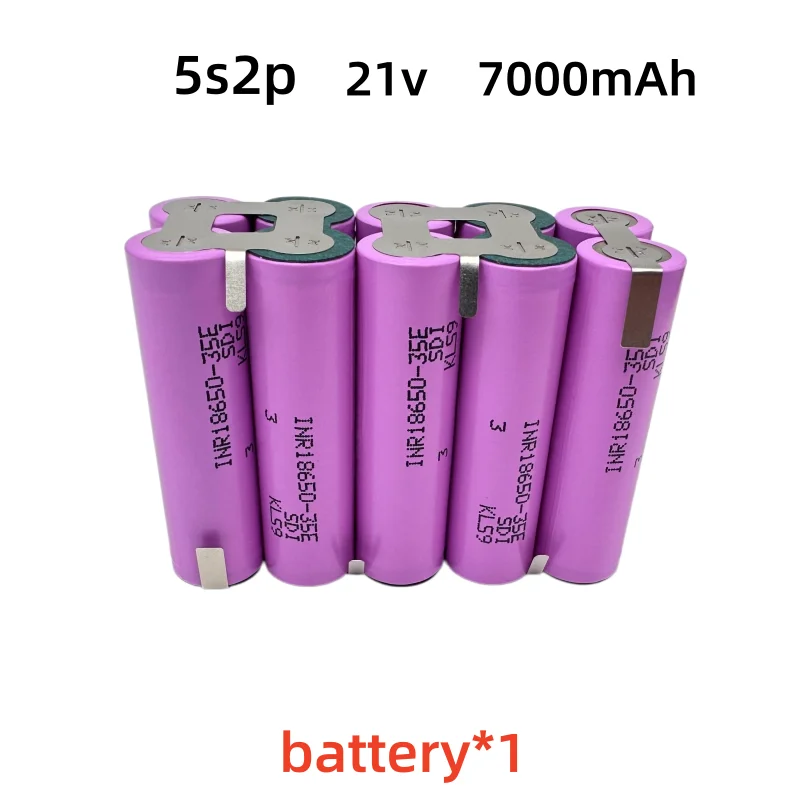 2S1P-6S2P 18650 35E 3500mAh 7000mAh 7.4V 12.6V 14.8V 18V 25.2V 29.6V for Screwdriver Batteries Weld 18650 Battery Pack