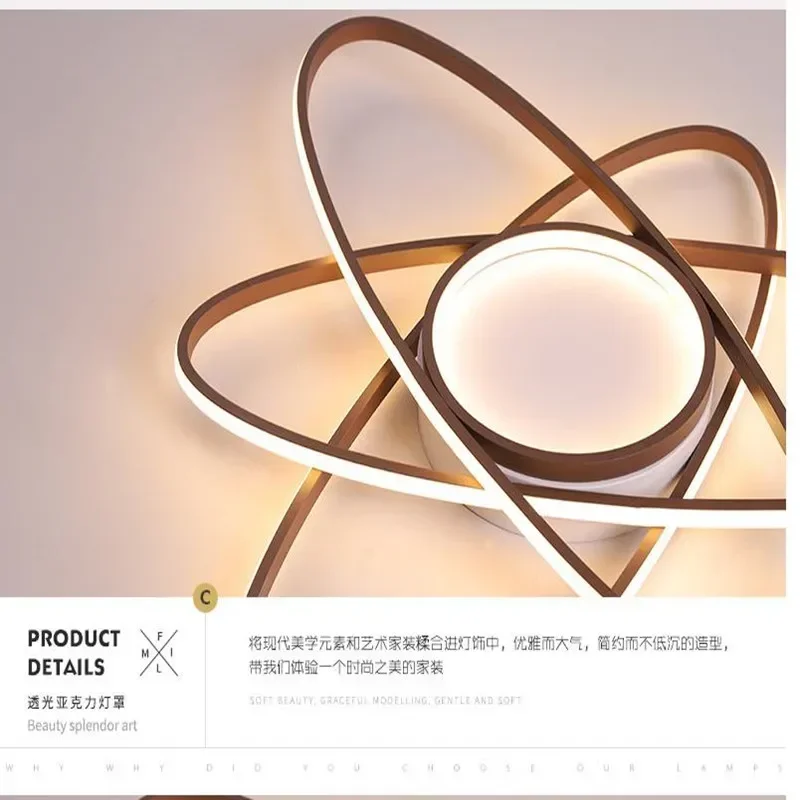 

household Modern led chandelier living room bedroom creative design aluminum remote control ceiling Chandelier