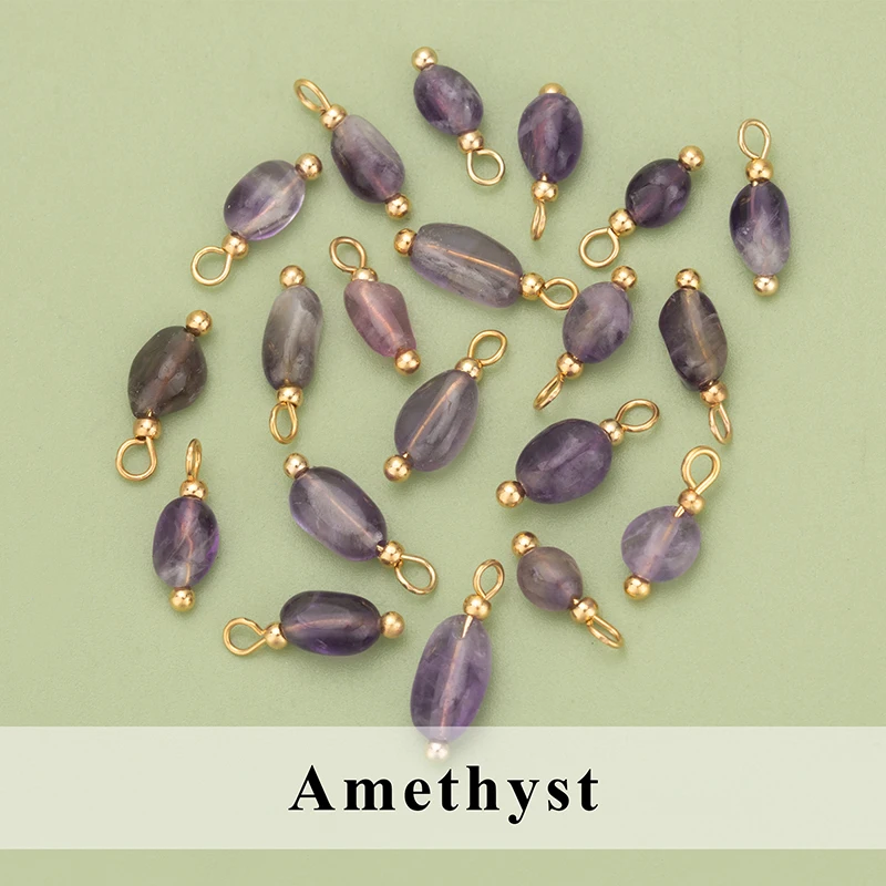 YEGUI C324S, Schmuckzubehör, Naturstein, 18 Karat vergoldet, Kupfer, handgefertigt, Schmuckherstellung, Charms, DIY-Anhänger, 20 Stück/Menge – Detail 7