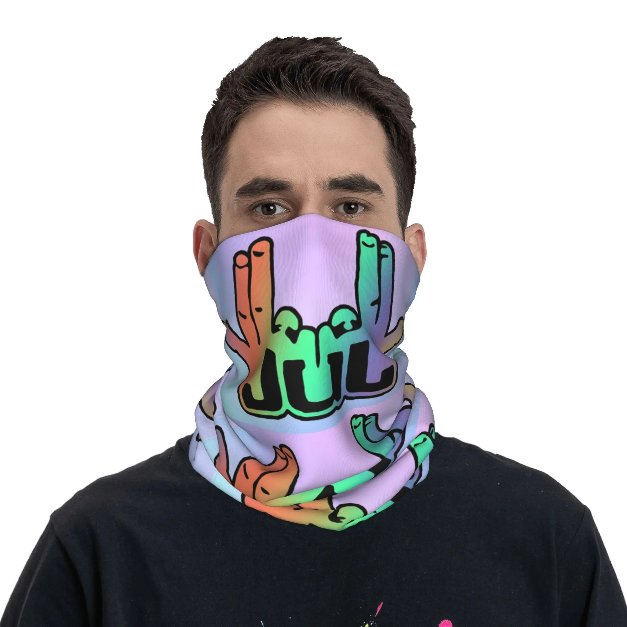 مخصص يوليو الرقبة الجراب النساء الرجال يندبروف الشتاء الفرنسية مغني الراب الموسيقى باندانا وشاح لركوب الدراجات #3