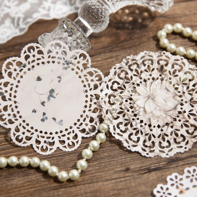 10 sztuk/paczka Vintage Hollow koronkowe naklejki pakiet dekoracyjne Scrapbooking DIY pamiętnik Album ręcznie robione śmieci dziennik artykuły papiernicze
