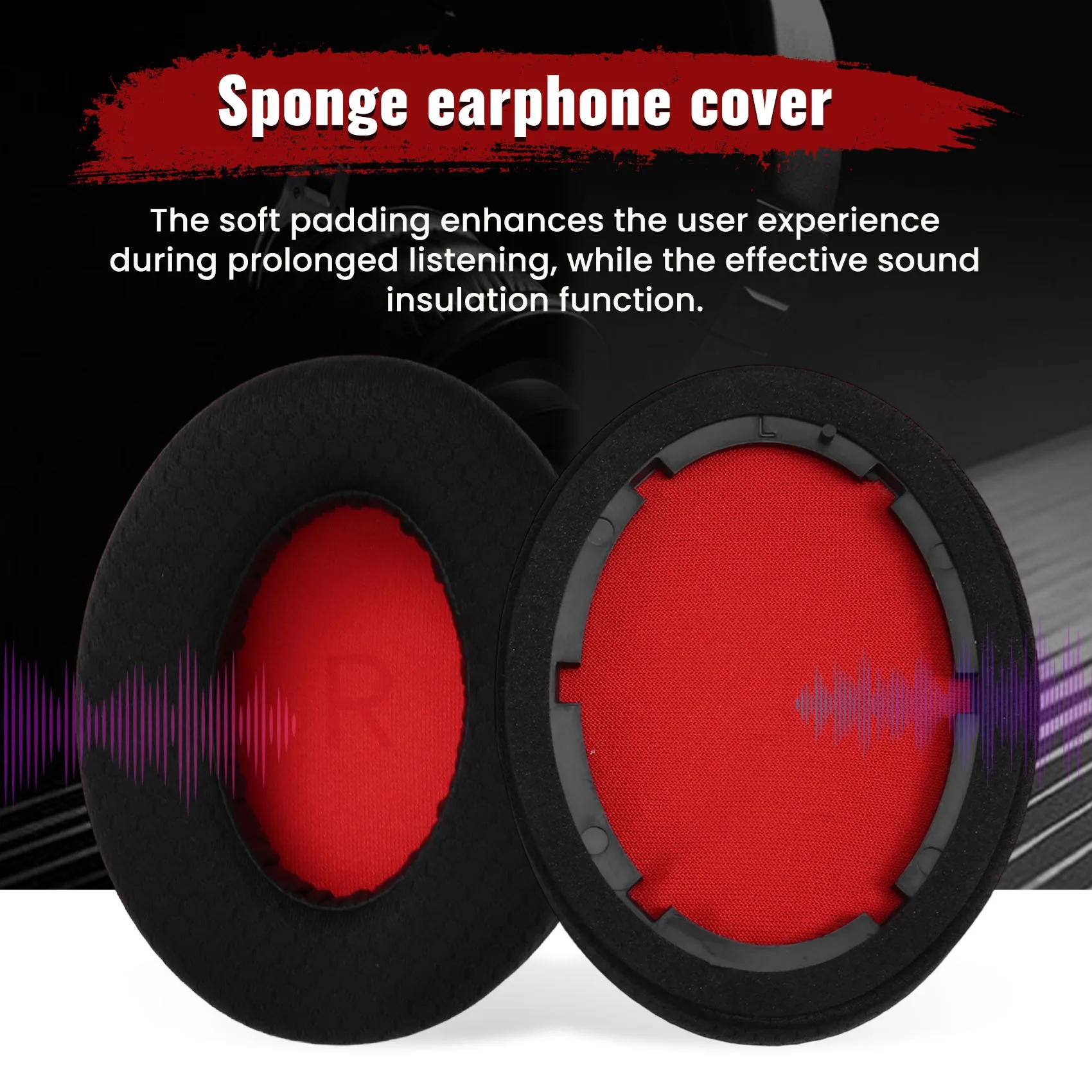 A73E-Replacement Ear Pads For 1MORE Sonoflow Headphones Earmuff Mesh Earpads Enhanced Sound Isolation