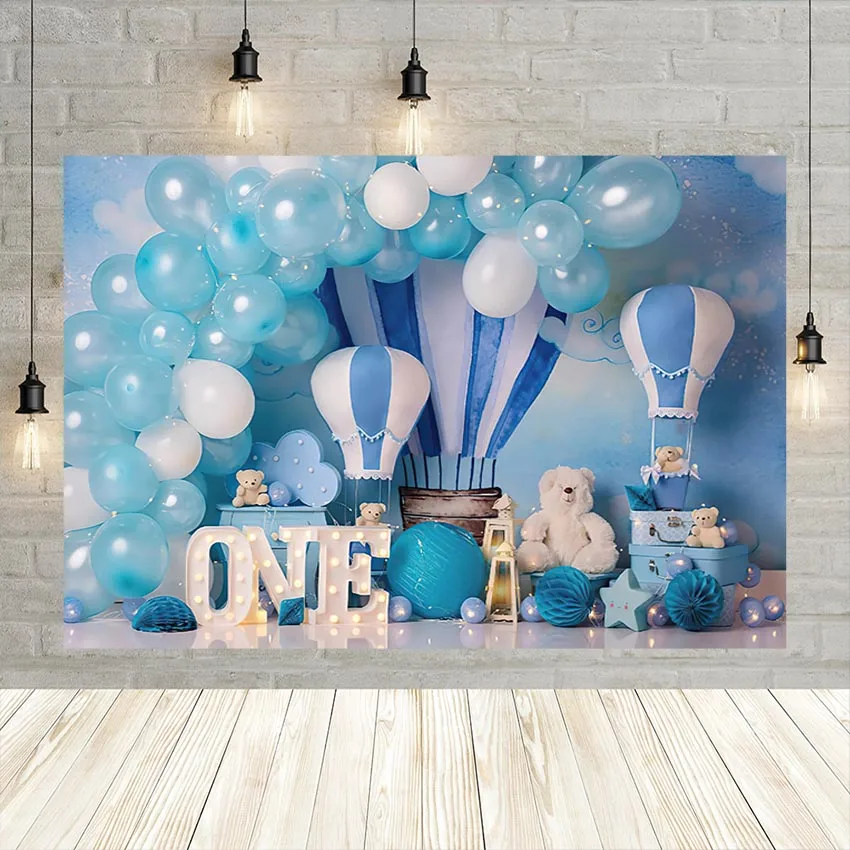 Boy 1st Birthday Party Cake Smash Backdrops Decor Newborn Baby Kid Portrait Photography Background Photo Studio Props Photophone