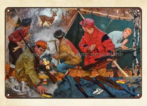 Winchester Gun campsite hunting metal tin sign metal kitchen signs sign