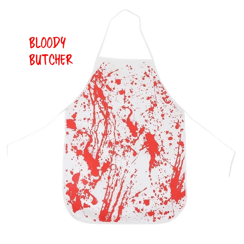 Halloween Cosplay Horror Costume Parody With Blood Apron Cos Bloody Butcher Simulation Blood Apron Kitchen Cosplay Makeup