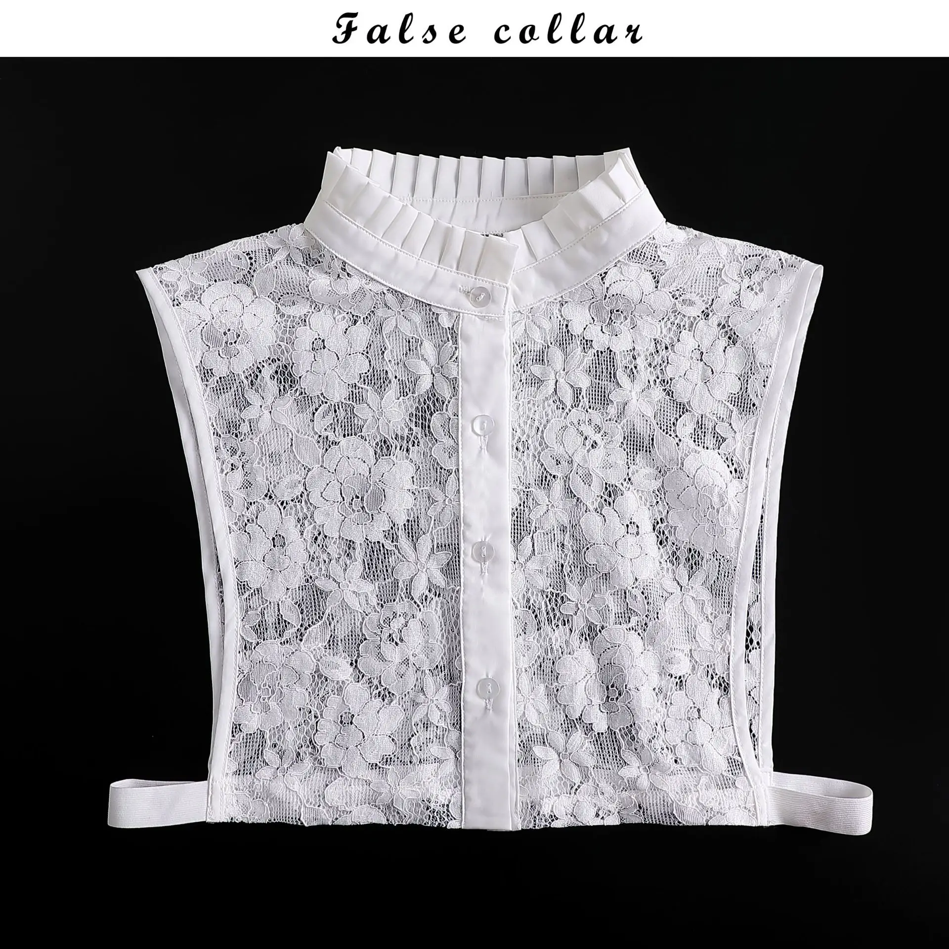 2023 White Stand Lace Floral Fake Collar for Women Half Shirt Detachable Collar Shirt Lapel Blouse Top Women Clothes Accessories