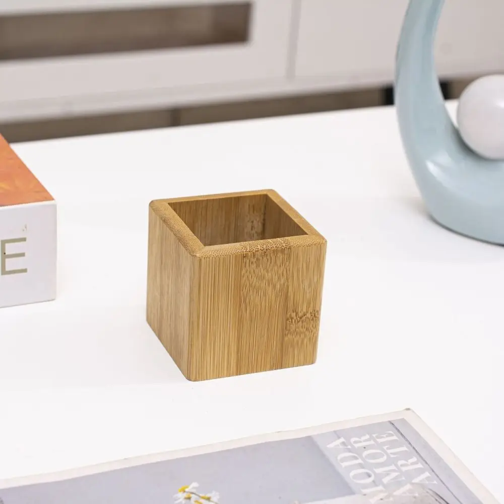 Simplicity Design Office Accessories Student Stationery Desktop Storage Pencil Organizer Bamboo Pen Holders Desktop Organizer