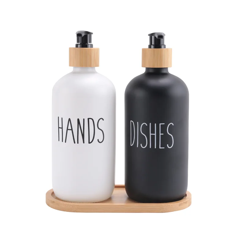 

AD23-Hand And Dish Soap Dispenser For Kitchen Sink - Farmhouse Kitchen Soap Dispenser Set With Tray