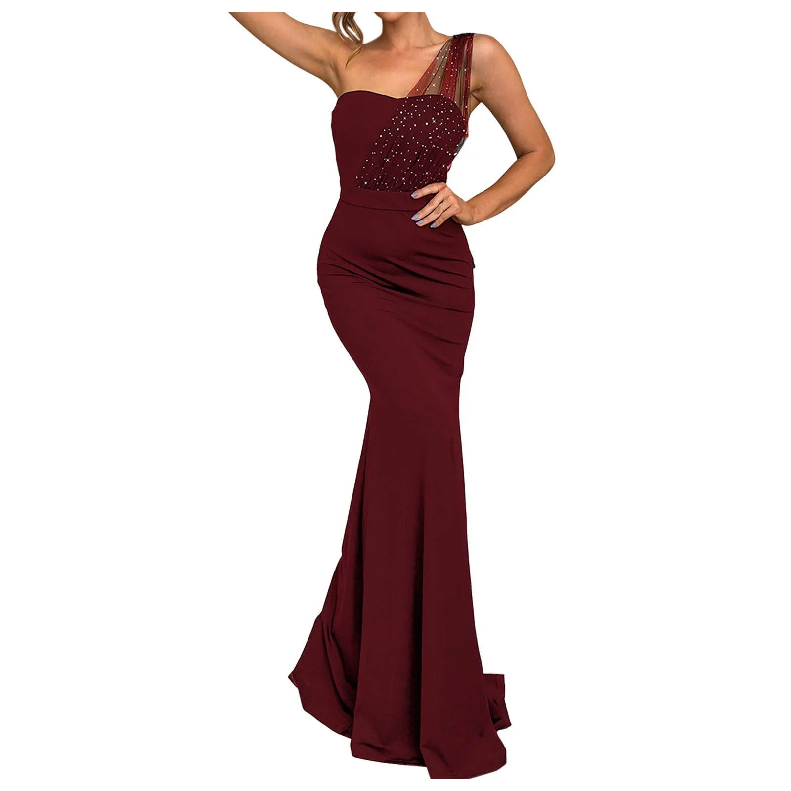 Robe de soirée longue en maille à dos nu pour femme, robe d'été maxi à paillettes, élégante et moulante, robe de fête d'anniversaire pour femme, sexy et éducative, 2024