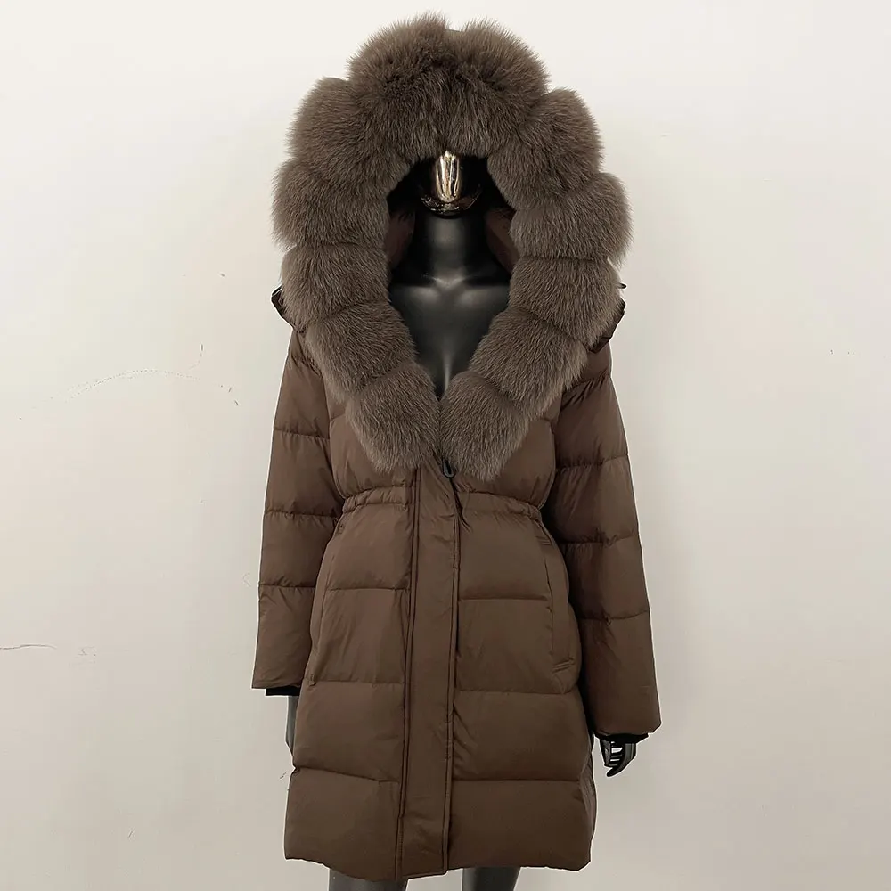 OFTBUY Puffer Jacket Women Warm Real Fur Coat Winter Natural Raccoon Fur Winter Duck Down Coat Female Hooded Removable
