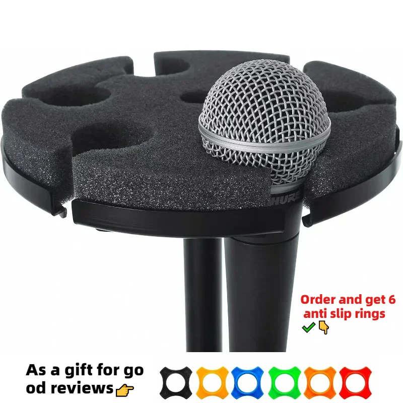 High Density foam handheld microphone stand holder metal 6 mic bar Stand 6 in 1 Foam Windscreen 마이크 스탠드 suporte microfone