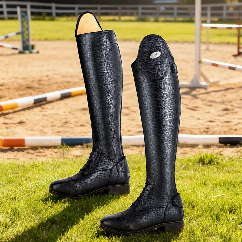 Cavassion Cowhide Equestrian Boots Riding High Shoes Straight Harness Equestrian Supplies Factory