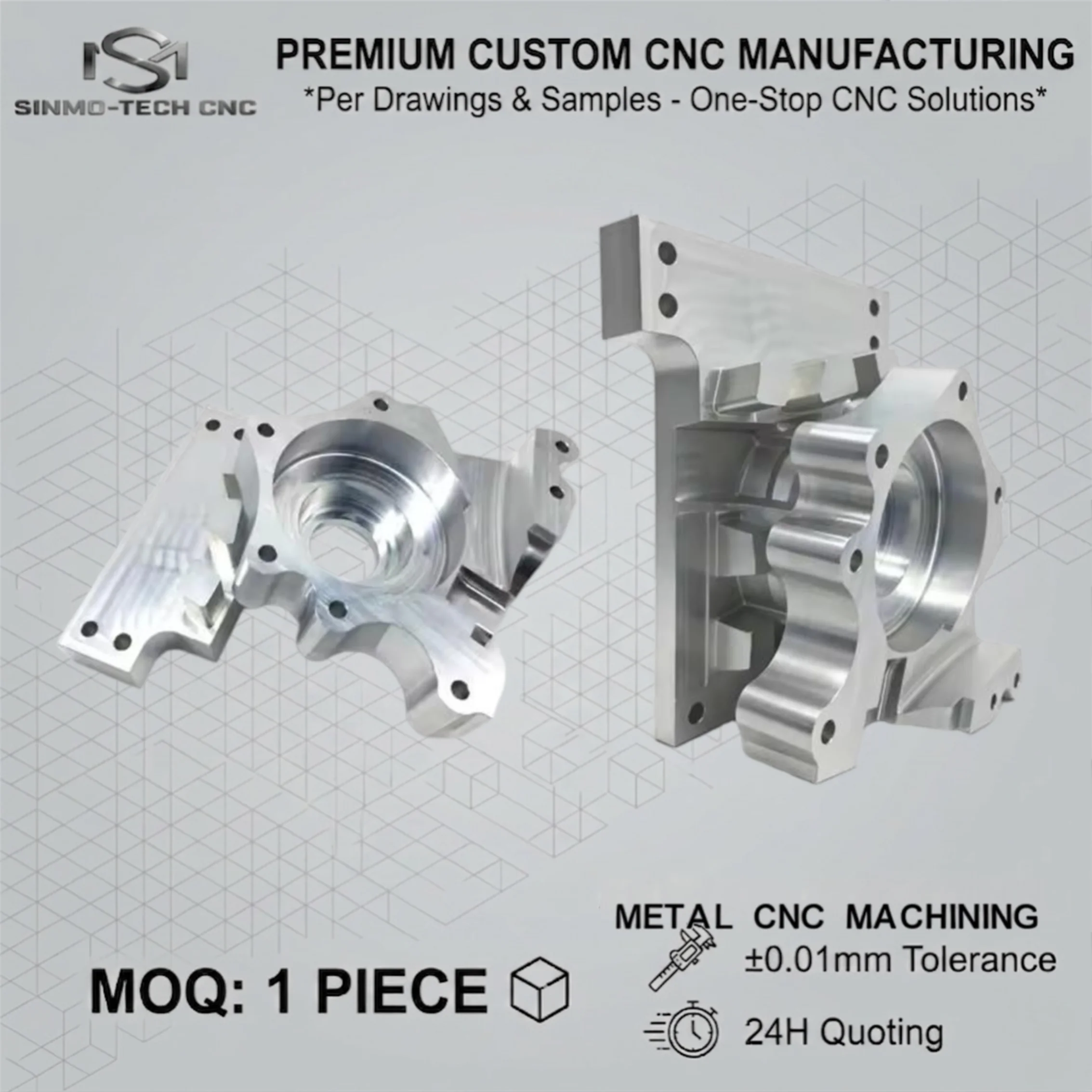 Professional 5-Axis CNC Milling & Turning Service-Custom Complex Metal Geometry-Aluminum Steel Brass Components-Global Shipping