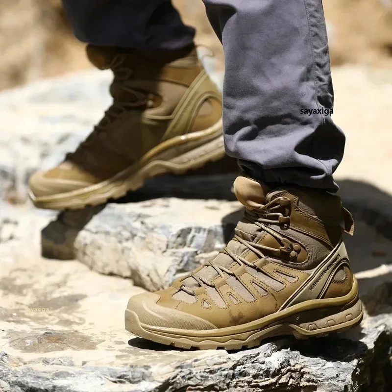 Waterproof Hiking Shoes Outdoor Desert High-top Tactical New Boots Anti-slip Male Sneakers Trekking Shoes For Men Soldier