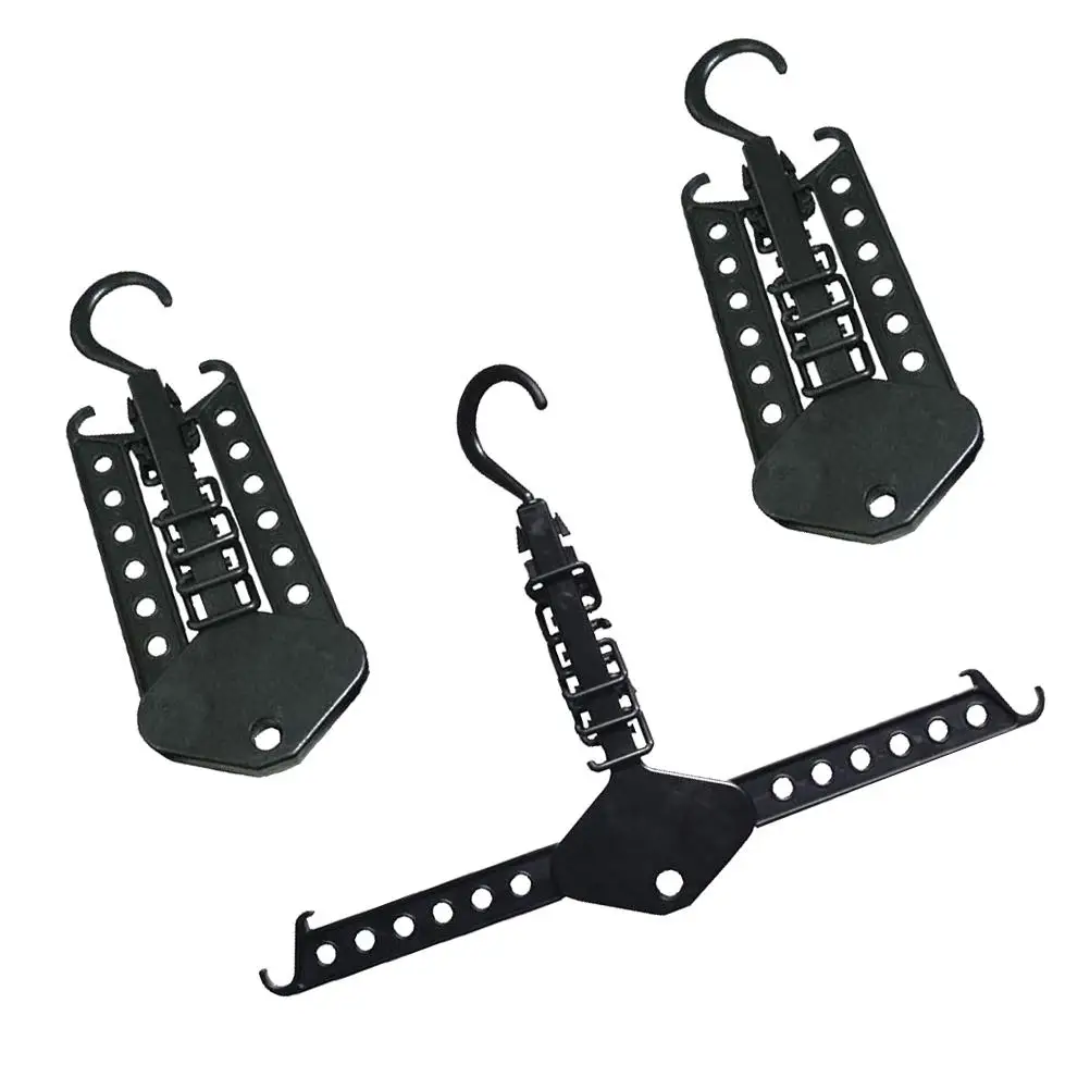 

3 PCS Clothes Hanging Rack Laundry Hanger Drying Rotatable Earth Tones Black Folding