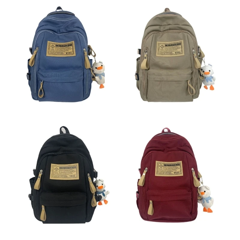 

Multi-Pocket Bookbag Pendant Backpack Travel Laptop Bag Rucksack Casual Daypack School Bags for Student