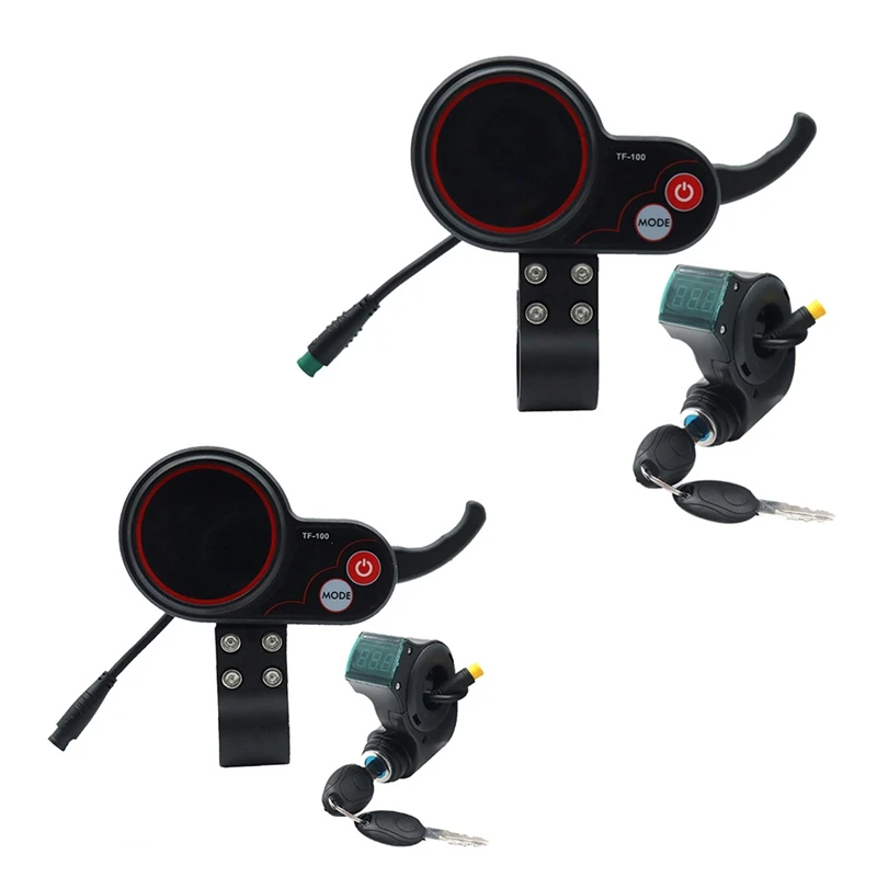 TF-100 Display Dashboard 5Pin+3PIN Ignition Lock Key Scooter Skateboard Speedometer For Kugoo M4 Electric Scooter Accessories