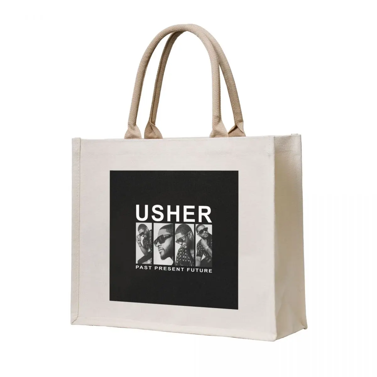 

New Usher Past Present Future Tour Tote Bag foldable reusable bag Canvas bag Shopping bags shopper women canvas