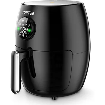 Image Small Compact Air Fryer, 2.1QT, 4-in-1 Small Mini Airfryer 98% Less Oil, Adjustable Temperature Control w/ 60min Timer, Quiet