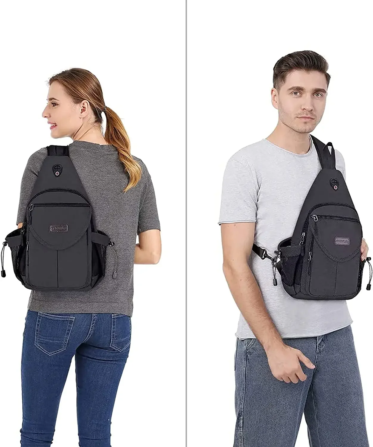 Mochila tipo bandolera para hombre y mujer, bolso cruzado de lona Unisex para viajes al aire libre, mochila para senderismo con bolsillo antirrobo, bolso para el pecho