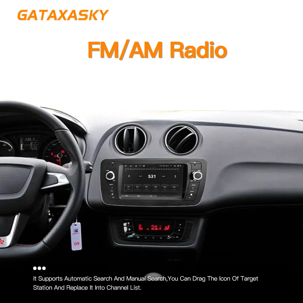 GATAXASKY Android Car Radio For Seat Ibiza 6j 2009 2010 2012 2013 MK4 FR GPS Navigation Screen Audio Multimedia WIFI Player